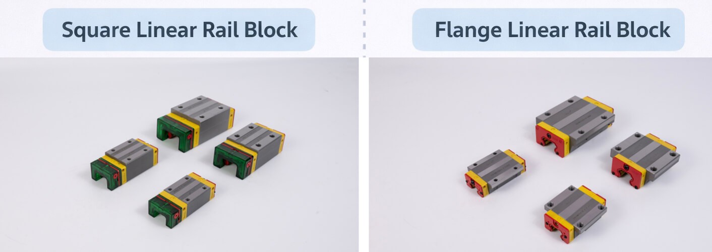Square vs Flange Linear Guide Block Comparison Square vs Flange Linear Guide Block Comparison
